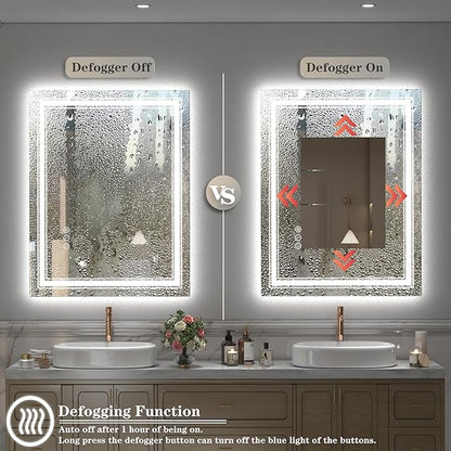 60x30 Inch LED Bathroom Mirror for Wall | Illuminated Vanity Mirror with Lights, Backlit and Front lit, Dimmable, Anti-Fog, Shatter-Proof, ETL Listed