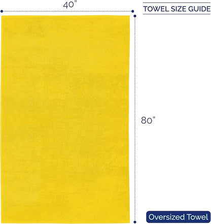 Elegant Comfort Premium Super Soft Highly Absorbent 1 Piece Oversized Bath Sheets - 40" x 80" inch, Luxurious Hotel Spa Quality 100% Turkish Cotton Extra Large Bath Towels for Adults, Yellow
