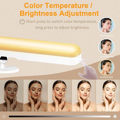 Wireless Vanity Lights for Mirror, Rechargeable Battery Operated Stick on Lamp, Adjustable Color Brightness & Angle Makeup Light, Cordless Magnetic LED Bar Renter Friendly Lighting Decor Gift