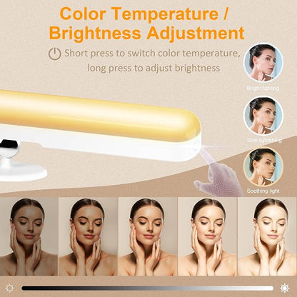 Benreom 2 Pack Rechargeable Vanity Lights for Mirror, LED Stick On Light | Adjustable LED Mirror Lights with Color, Brightness and Angle Control for Makeup Mirrors, Bathroom Vanity and Daily Beauty