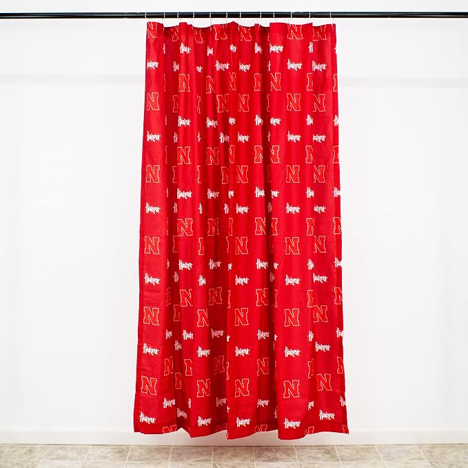Everything Comfy Nebraska Cornhuskers Bright and Colorful Shower Curtain Cover 70" x 72"
