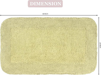 Home Weavers Radiant Collection 100% Cotton Bathroom Rugs Set, Machine Washable Rug, Extra Soft and Absorbent Bath Rug, Kitchen Mat, Bath Mat Set, Bath Floor Mat Non Slip, 24"x40" Rectangle, Green