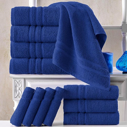Hawmam Linen Royal Blue Bath Towels 4 Pack Soft and Absorbent, Premium Quality Perfect for Daily Use 100% Cotton Towel 600 GSM