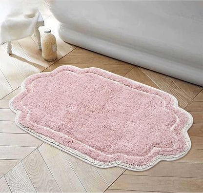 Home Weavers Allure Collection 100% Cotton Tufted Bathroom Rug, Soft and Absorbent Bath Rugs, Non-Slip Bath Carpet, Machine Wash Dry Bath Mats for Bathroom Floor, 24"x40" Bath Rug, Pink