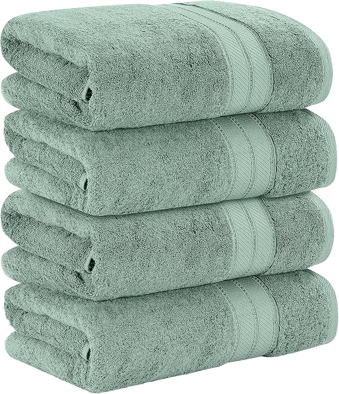 Modern Threads 4-Pack SpunLoft Bath Sheet White 35x70