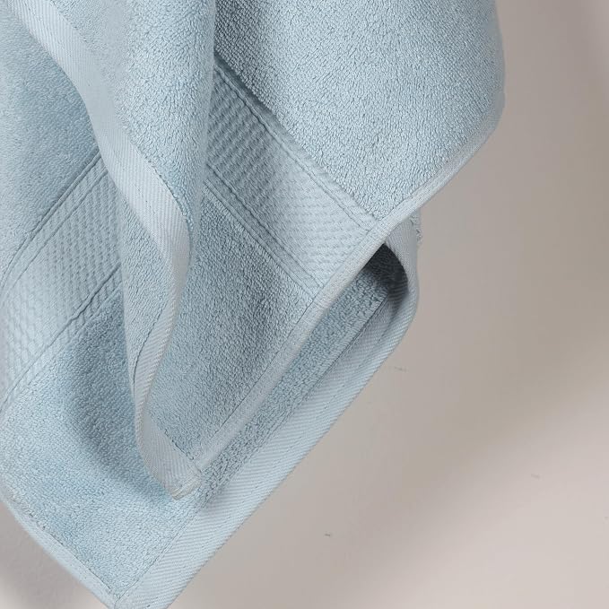 SUPERIOR Egyptian Cotton Plush & Absorbent, Bath Towel Set of 2, Light Blue | Quick Dry, Soft Luxury Towel Set, Bath Essentials for Bathroom, Guest Bath, Spa, 2 Piece Bath, Madeline Towels
