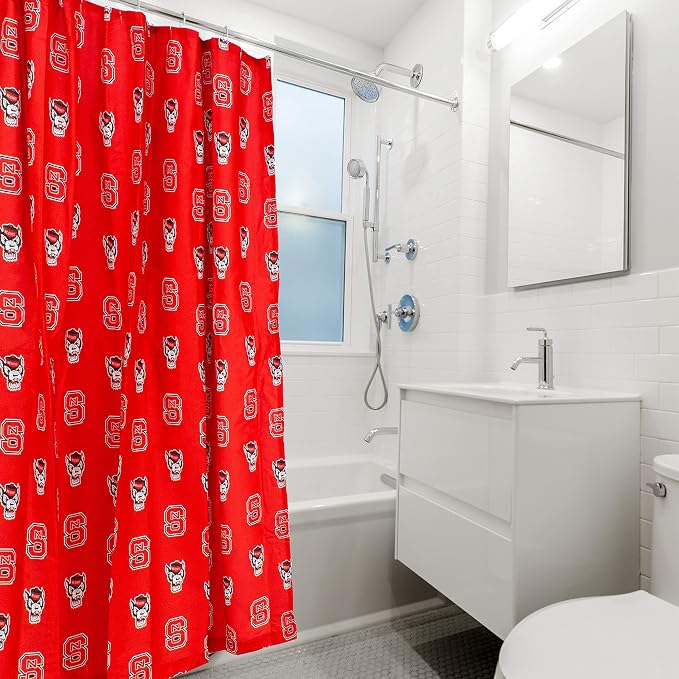 Everything Comfy North Carolina State Wolfpack Bright and Colorful Shower Curtain Cover, 70" x 72"