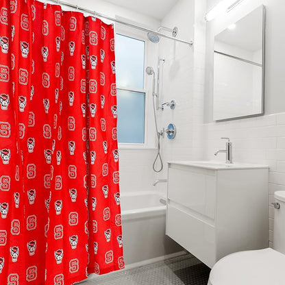 Everything Comfy North Carolina State Wolfpack Bright and Colorful Shower Curtain Cover, 70" x 72"