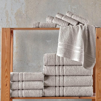 Hawmam Linen Ice Silver Hand Towels 4 Pack Turkish Cotton Premium Quality Soft and Absorbent Small Towels for Bathroom