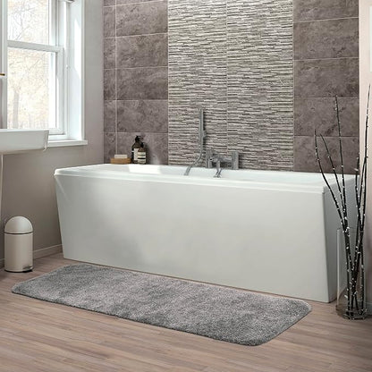Garland Rug Traditional Nylon Washable Medium Gray 30" X 50" Bath Rug - Soft, Absorbent, and Stylish for Your Bathroom