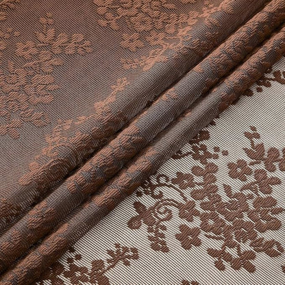 Chocolate Brown Shower Curtain, 72x84, Vintage Lace with Attached Valance | Brown Lace Shower Curtain with Scalloped Floral Trim, Vintage, Rustic Farmhouse Tall Bathrooms with High Rods