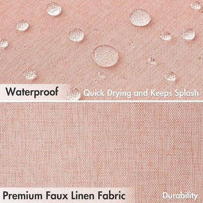 MIULEE Linen Fabric Shower Curtain Blush Pink W72*L72 12 Metal Hooks | Modern, Heavy Duty, Shower Curtain Set, Waterproof Thick Cloth Shower Curtains, Bathroom Hotel Bathtub, Washable