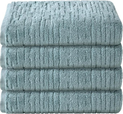 SKL Home CloudSoft 100% Cotton Luxury 4-Piece Bath Towel Set, Teal | Premium spa-level quality. 600 GSM weight. Ultra plush & absorbent.