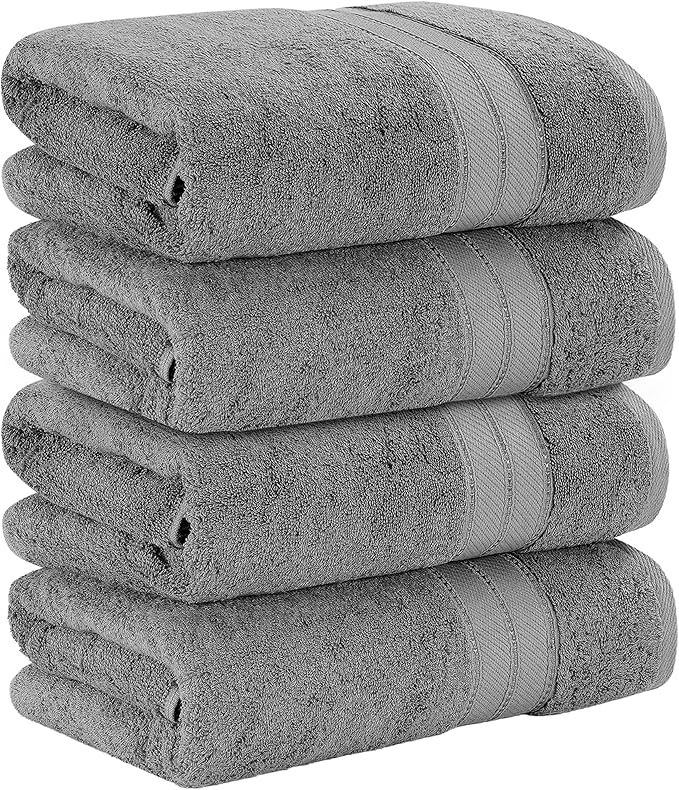 Modern Threads 4-Pack SpunLoft Bath Sheet, 35x66, Charcoal