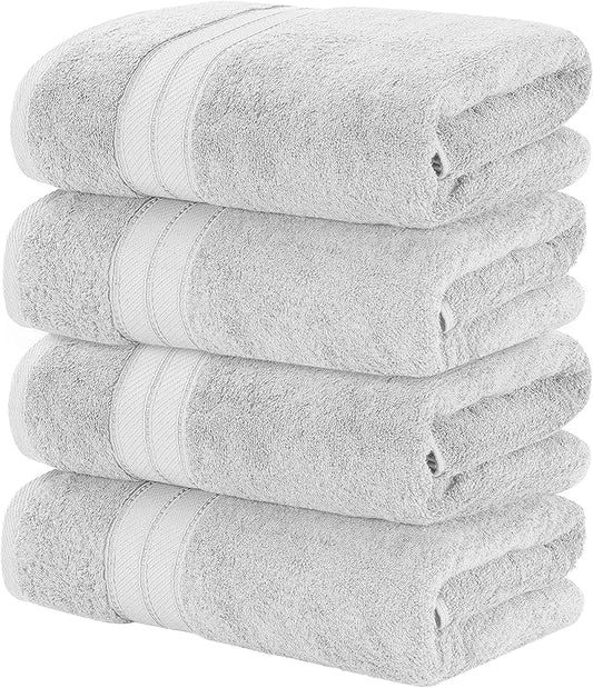 Modern Threads 4-Pack SpunLoft Bath Sheet White 35x71