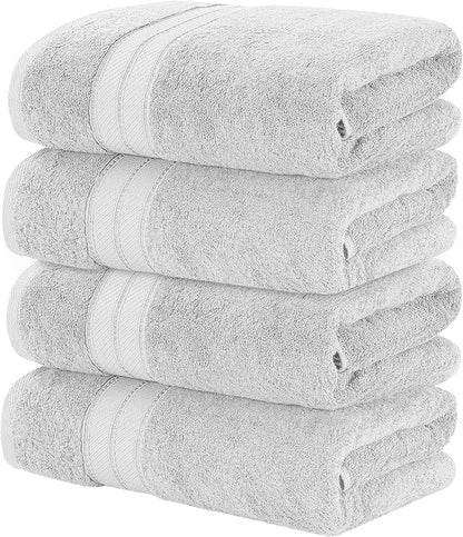 Modern Threads 4-Pack SpunLoft Bath Sheet Grey 35x66