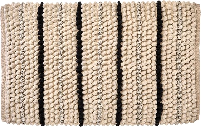 SKL Home Roseville Bath Rug, Plush Chenille, Anti-Slip, 20" x 30", Tan | 100% Cotton with Latex backing. Ultra-soft & absorbent. Modern stripe design works in the bathroom, kitchen or any space.