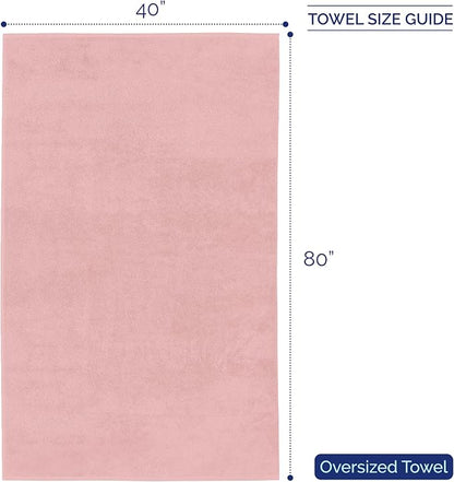 Elegant Comfort Premium Super Soft Highly Absorbent 1 Piece Oversized Bath Sheet - 40" x 80" inch, Luxurious Hotel Spa Quality 100% Turkish Cotton Extra Large Bath Towels for Adults, Dusty Rose