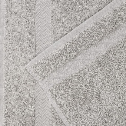 SUPERIOR 4-Piece Cotton Bath Towel Set, Towels for Adults, Kids, Fast Drying Body Towels, Shower, Bath, Pool, Guest/Master Bathroom Essentials, Dorm, Home, Apartment, Franklin Collection, Silver