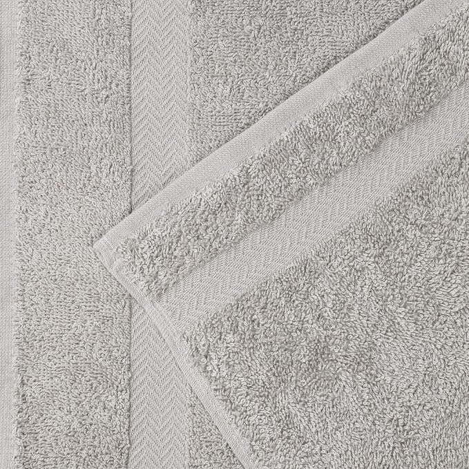SUPERIOR 18-Piece Cotton Assorted Towel Set, Includes 8 Face Towel, 6 Hand, and 4 Bath Towels, Home, Bathroom, Guest Bath Essentials, Quick Dry, Absorbent, Franklin Collection - Silver