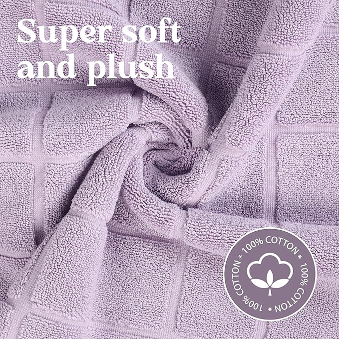 Superior 100% Cotton Bathmat Set, Bath Mats, Bathroom Decor, Shower, Bathtub Essentials, Home Accessories, Small Washable Rug, No Backing, Heavyweight, Nora Collection, Set of 2, 22" x 35", Purple