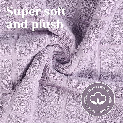 Superior 100% Cotton Bathmat Set, Bath Mats, Bathroom Decor, Shower, Bathtub Essentials, Home Accessories, Small Washable Rug, No Backing, Heavyweight, Nora Collection, Set of 2, 22" x 35", Purple