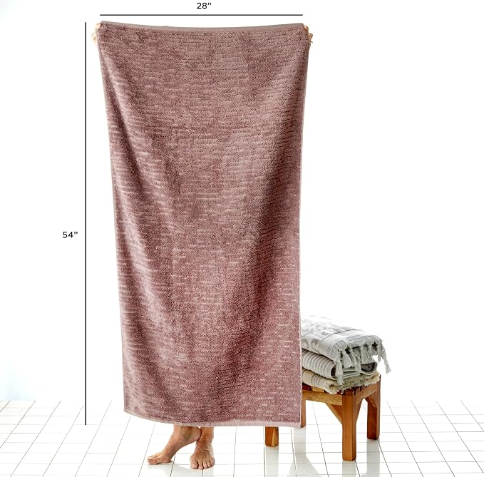 SKL Home CloudSoft Bath Towel, 100% Cotton Luxury, Soft Plum | Premium spa-level quality. 600 GSM weight. Ultra plush & absorbent.