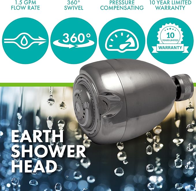 Niagara Conservation High Efficiency 1.5 GPM Earth Spa 3-Spray Showerhead in Brushed Nickel, N2915BN