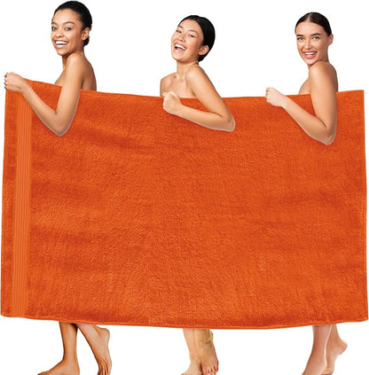 Elegant Comfort Premium Super Soft Highly Absorbent 1 Piece Oversized Bath Sheet - 40" x 80" inch, Luxurious Hotel Spa Quality 100% Turkish Cotton Extra Large Bath Towels for Adults, Orange
