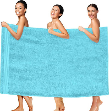 Elegant Comfort Premium Super Soft Highly Absorbent 1 Piece Oversized Bath Sheet - 40" x 80" inch, Luxurious Hotel Spa Quality 100% Turkish Cotton Extra Large Bath Towels for Adults, Aqua