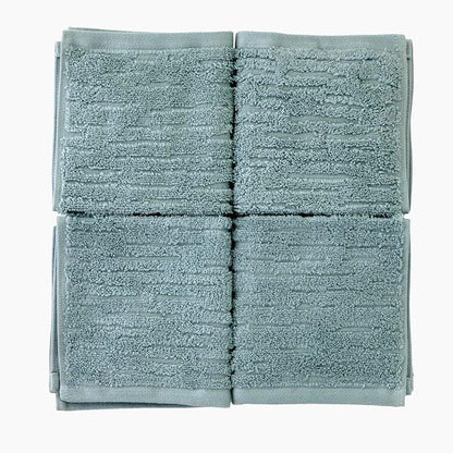 SKL Home CloudSoft Washcloth Set, 4-Piece, 100% Cotton Luxury, Teal | Premium spa-level quality. 520 GSM weight. Ultra plush & absorbent.