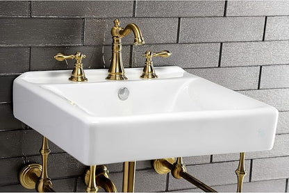 Fauceture FSC1973ACL American Classic Widespread Bathroom Faucet with Brass Pop-Up, Brushed Brass
