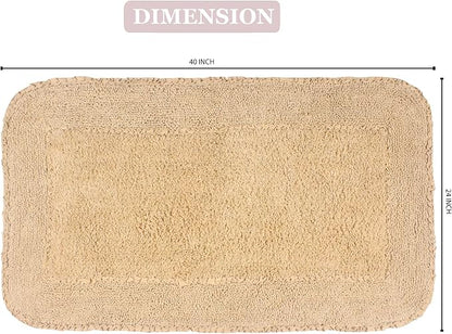 Home Weavers Radiant Collection 100% Cotton Bathroom Rugs Set, Machine Washable Rug, Extra Soft and Absorbent Bath Rug, Kitchen Mat, Bath Mat Set, Bath Floor Mat Non Slip, 24"x40" Rectangle, Linen
