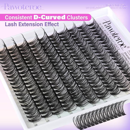 Lash Clusters 200pcs Individual Lashes 30D Cluster Eyelash Extensions 11-16mm Eyelash Clusters Lash Extensions for Self Application (30D, 0.07D, 11-16mm Refill)