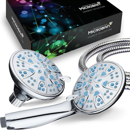 AquaDance 5525 Antimicrobial 30-Setting Shower Combo, Soft Purple, 4"
