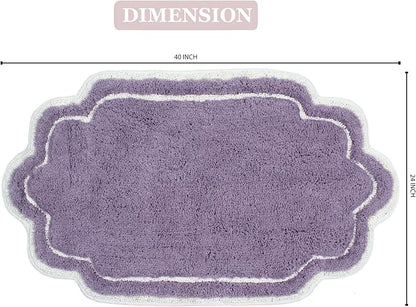 Home Weavers Allure Collection 100% Cotton Tufted Bathroom Rug, Soft and Absorbent Bath Rugs, Non-Slip Bath Carpet, Machine Wash Dry Bath Mats for Bathroom Floor, 24"x40" Bath Rug, Purple