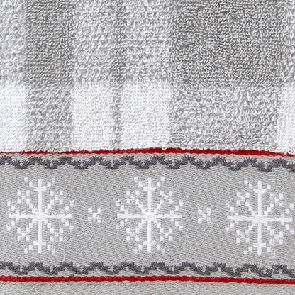 SKL Home Christmas/Winter Whistler Plaid Bath Towel, 100% Cotton, Gray | 500 GSM. Soft & absorbent plaid jacquard. Great for holiday gifting.