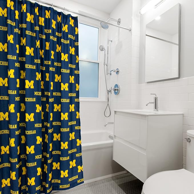 Everything Comfy Michigan Wolverines Bright and Colorful Shower Curtain Cover 70" x 72"