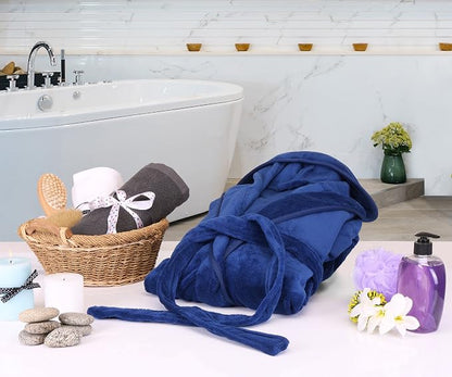 NY Threads Luxury Ultra Soft Mens Robe with Hood Plush Fleece Long Bathrobe