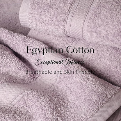 SUPERIOR Egyptian Cotton Ultra Plush & Absorbent, 3 Piece Set, Purple | Quick Dry, Soft Luxury Towel Set, Bath Essentials, Guest Bath, Spa, 1 Bath, 1 Hand, 1 Face Towels, Madeline Towels