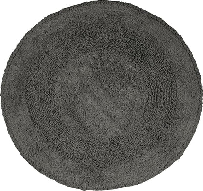 Home Weavers Radiant Collection 100% Cotton Bathroom Rugs Set, Bathroom Décor, Washable Rug, Extra Soft and Absorbent Bath Rug, Kitchen Mat, Bath Mat Set, Bath Floor Mat Non Slip, 30" Round, Gray