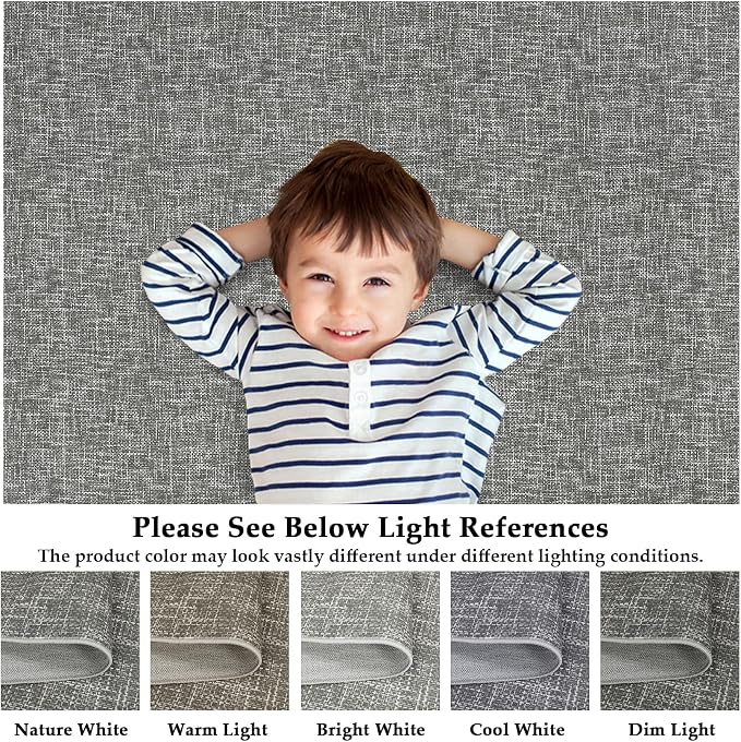 Garvee Washable Rugs 10x13 Modern Area Rugs for Living Room Non Slip Non Shedding Solid Color Textured Rug, Stain Resistant Low Pile Minimalist Carpet for Dining Room Nursery, Grey | Modern Non Slip Non Shedding Neutral Textured Stain Resistant Low Pil...