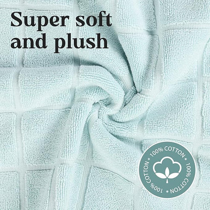 Superior 100% Cotton Bathmat Set, Bath Mats, Bathroom Decor, Shower, Bathtub Essentials, Home Accessories, Small Washable Rug, No Backing, Heavyweight, Nora Collection, Set of 2, 22" x 35", Seafoam