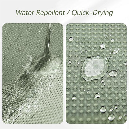 Waterproof Fabric Shower Curtain Extra Long Waffle Weave Heavy Duty Bathroom Shower Curtain Set, 256GSM Weighted Thick Shower Curtain with 12 Rust-Resistant Hooks,72Wx84H Sage Green