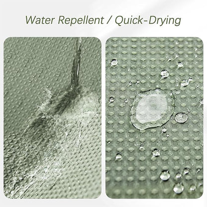 Extra Long Sage Green Bathroom Decor Waffle Shower Curtain 96 Inches 256GSM Heavy Duty Shower Curtain Set, Hotel Quality Water Repellent Modern Shower Curtains with 12 Hooks,72Wx96H