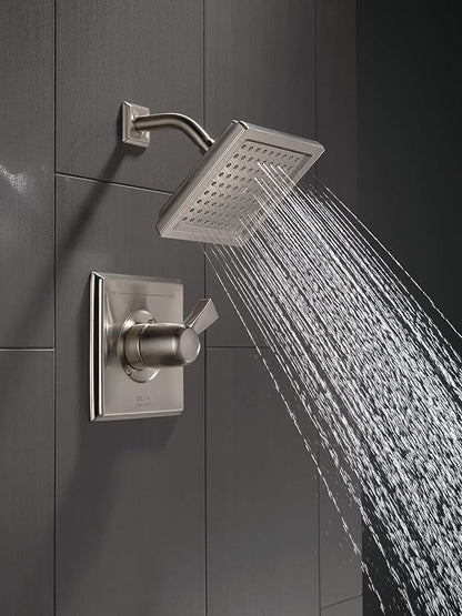 Delta Faucet Dryden 14 Series Single-Function Shower Trim Kit with Single-Spray Touch-Clean Shower Head, Stainless, 2.0 GPM Water Flow, T14251-SS-WE (Valve Not Included)