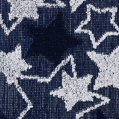 SKL Home Seasonal Stars Hand Towel Set-2pc, 100% Cotton Jacquard, Navy | Fun for Memorial Day, 4th of July, Labor Day & all patriotic holidays. For use in the bathroom, kitchen or bar.