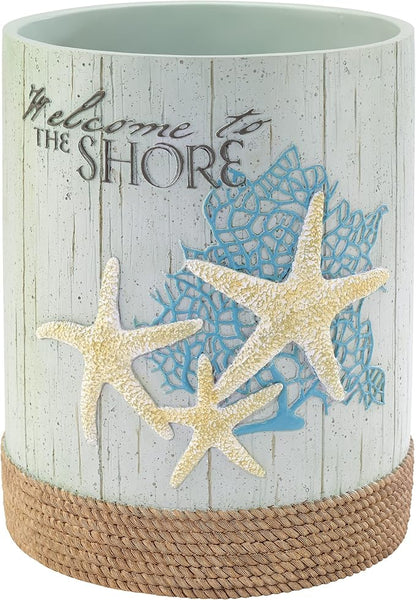 Avanti Linens - Waste Basket, Decorative Trash Can, Coastal Inspired Bathroom Decor (Beachcomber Collection)