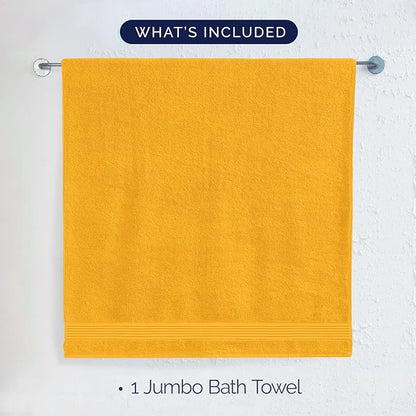 Elegant Comfort Premium Turkish Cotton 1 Piece Jumbo Bath Towel - 35 x 70 inch, Luxurious Hotel Spa Quality 100% Turkish Cotton Large Bath Towel - Highly Absorbent - Soft Bathroom Towel, Orange