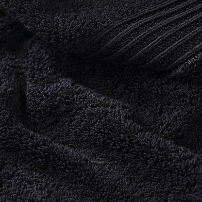 Superior Egyptian Cotton 12-Piece Towel Set, Assorted Towels for Home Bathroom, Guest Bath Decor Essentials, Includes 4 Bath, 4 Hand, 4 Face Towels/Washcloths, Quick Dry, Absorbent - Black